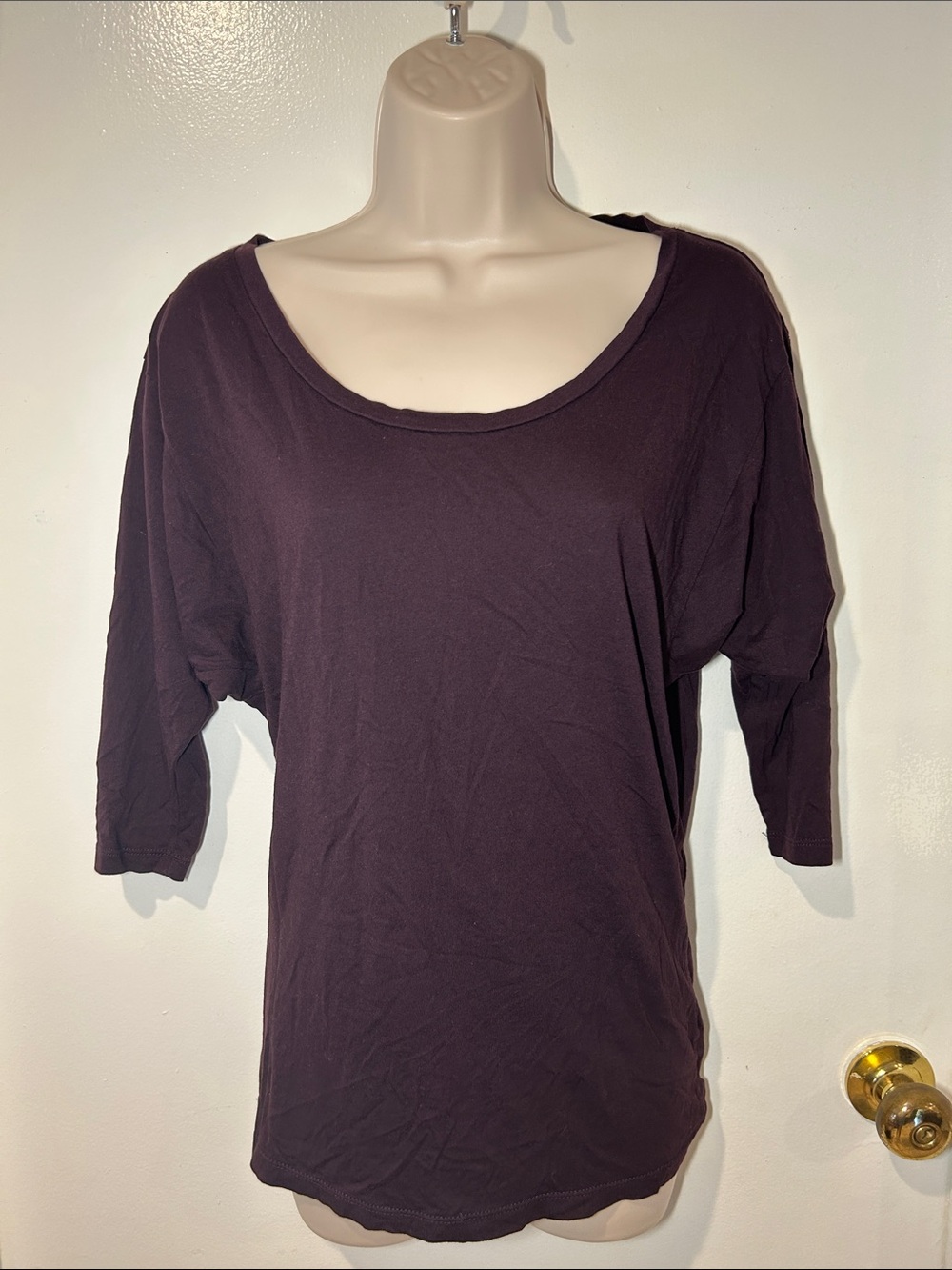 GAP Plum Scoop Neck Dolman Long Sleeve Top - size XS